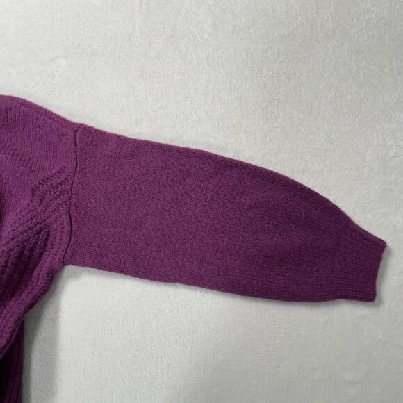 Madewell Simone Crewneck Pullover Sweater Womens Sz L Purple Balloon Sleeve - Picture 10 of 10